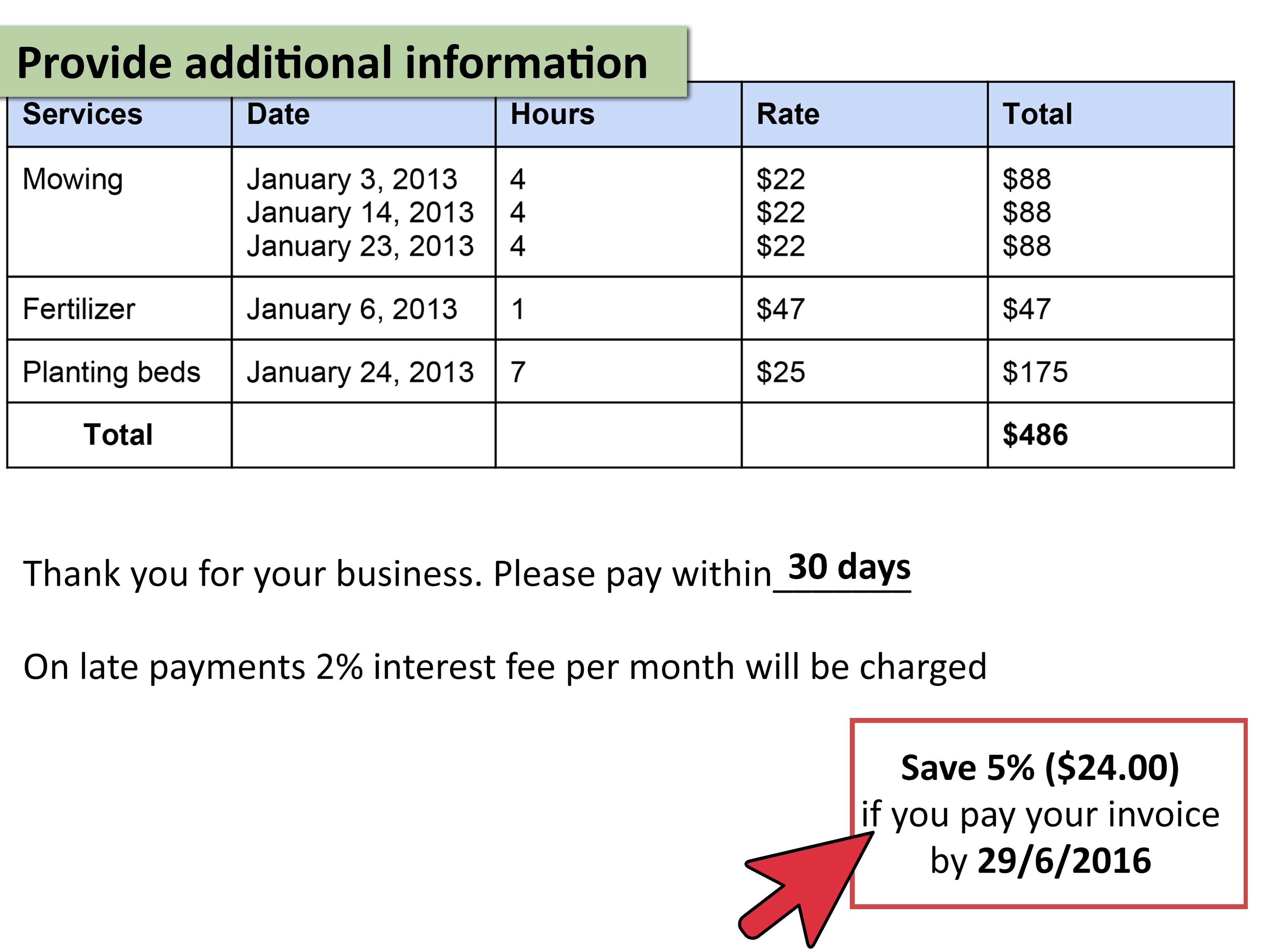 write a bill for payment format for writing a bill