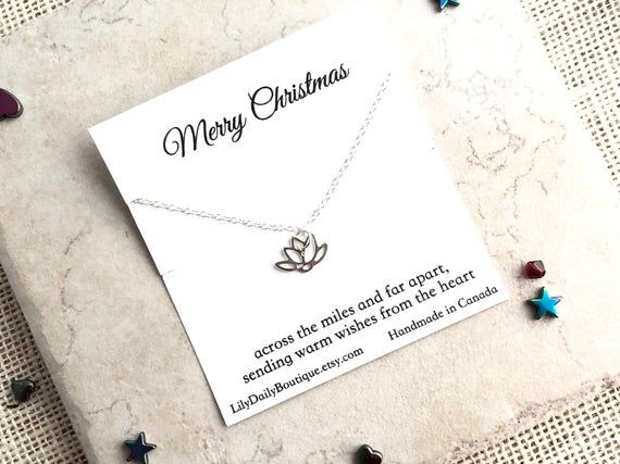 STERLING Silver Lotus Flower Necklace For Women, Mothers Day Gift Grandma Gift, Lotus Necklaces For Mom Birthday Gifts, Teen Girl Gift