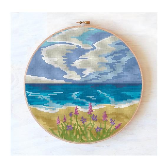 Sea cross stitch pattern City cross stitch pattern Summer cross stitch pattern Modern cross stitch pattern