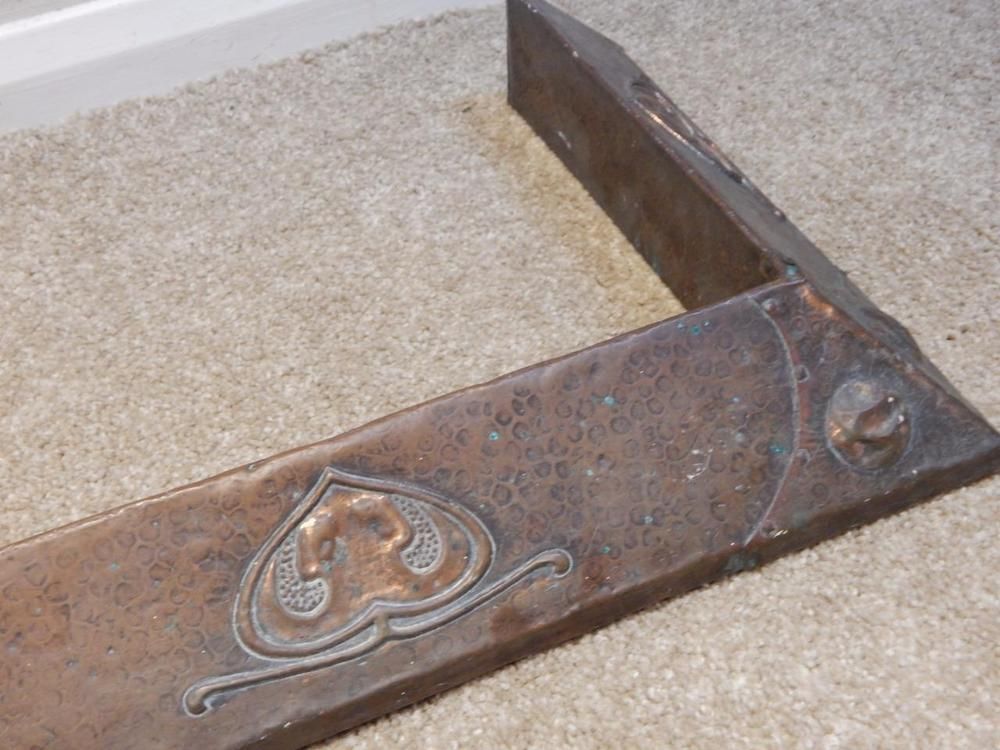 Antique Copper Fireplace Fender Kerb Art Nouveau Arts Crafts Antique Copper Fireplace Fender Kerb