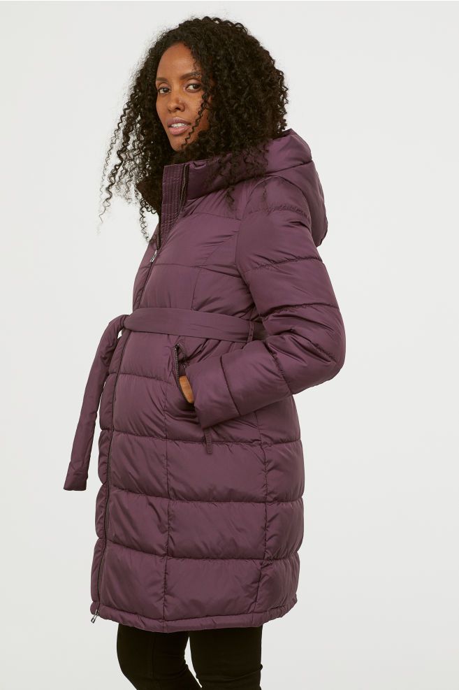 Mama Padded Parka Purple Ladies H M Us Lady Pads Quilted Mama Padded Parka Purple Ladies H, Womens Dark Purple Winter Coat