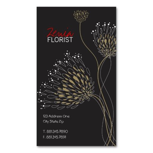 Brown Chrysanthemum Flowers Elegant Chic Floral Business Card | Zazzle
