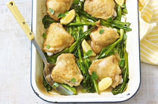 meals under 300 calories pinterest tray bakes spring chicken spring chicken tray bake with green vegetables