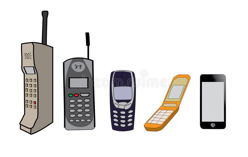 Cell phones evolution stock vector. Illustration of smart - 36164984