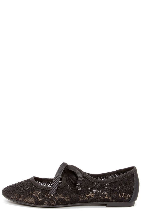 black lace flats womens