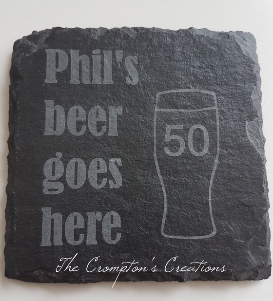 Download Image of Personalised 50th Birthday Beer Slate Coaster ...