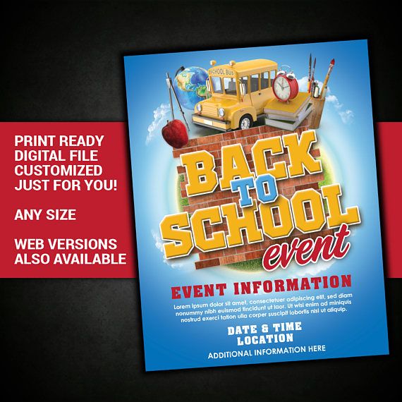 back to school school party sale fundraiser supply drive flyer back to school drive flyer template