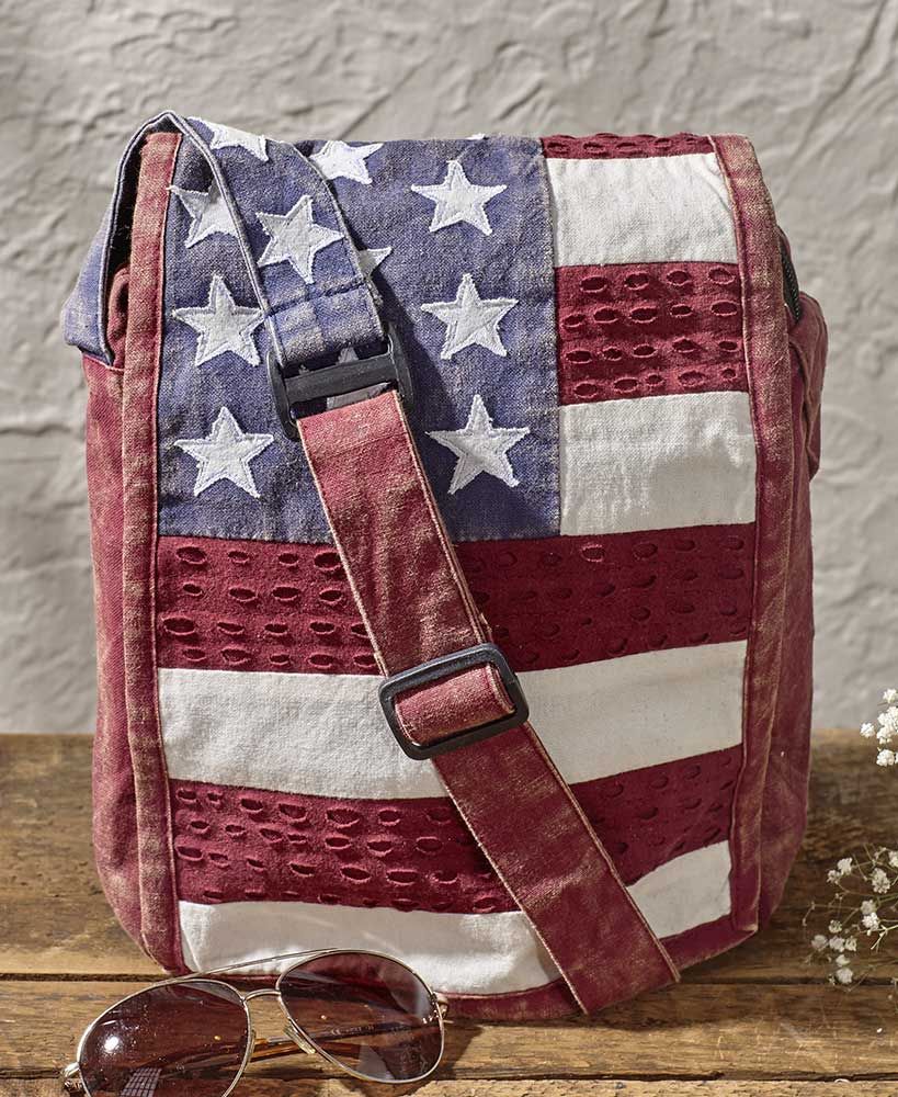 NEW RED,WHITE+BLUE AMERICAN FLAG STARS+STRIPES BACKPACK,SHOULDER BAG