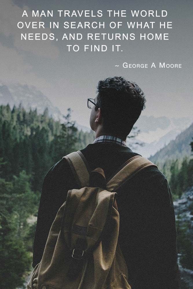 A man travels the world over in search of what he needs and returns