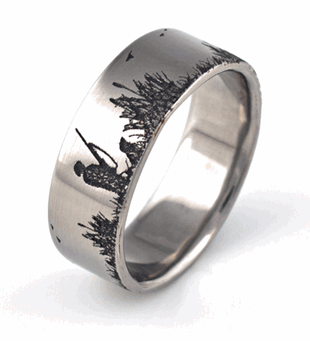 Men S Anium Duck Hunting Scene Wedding Ring And Men S Anium Duck Hunting Scene Wedding Ring