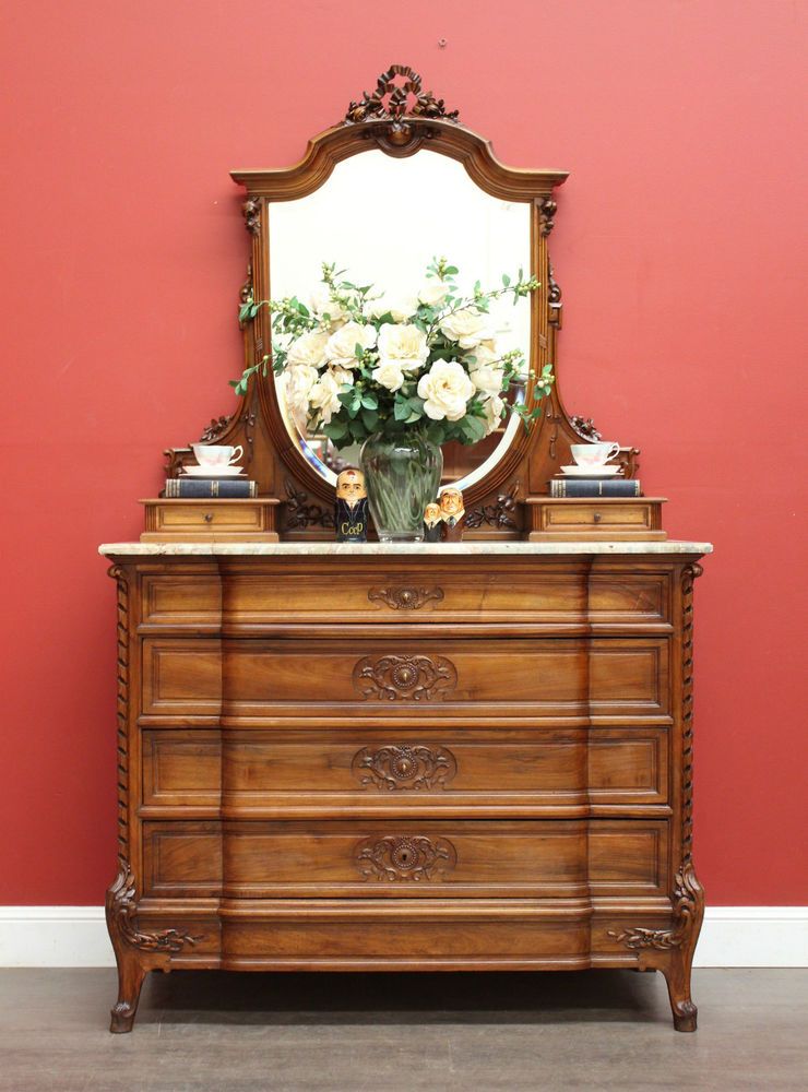 Because Antiques Interiors Antique French Walnut Drawer Chest Because Antiques Interiors Antique French Walnut Drawer Chest Of Drawers Mirror Back Dressing Table Dresser