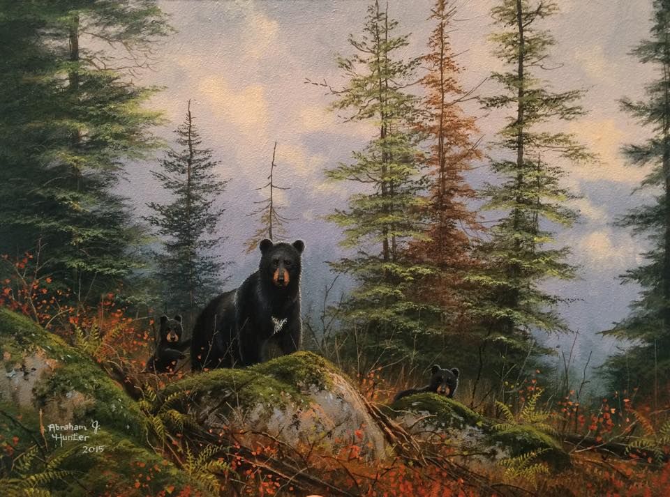 Bear oil paintings canvas office art cheap modern wall decoration beautiful anim