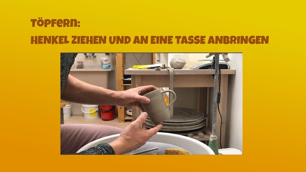 Topfern Henkel Fur Eine Tasse Ziehen Und An Der Tasse Befestigen Schri Topfern Topferanleitungen Topferscheibe