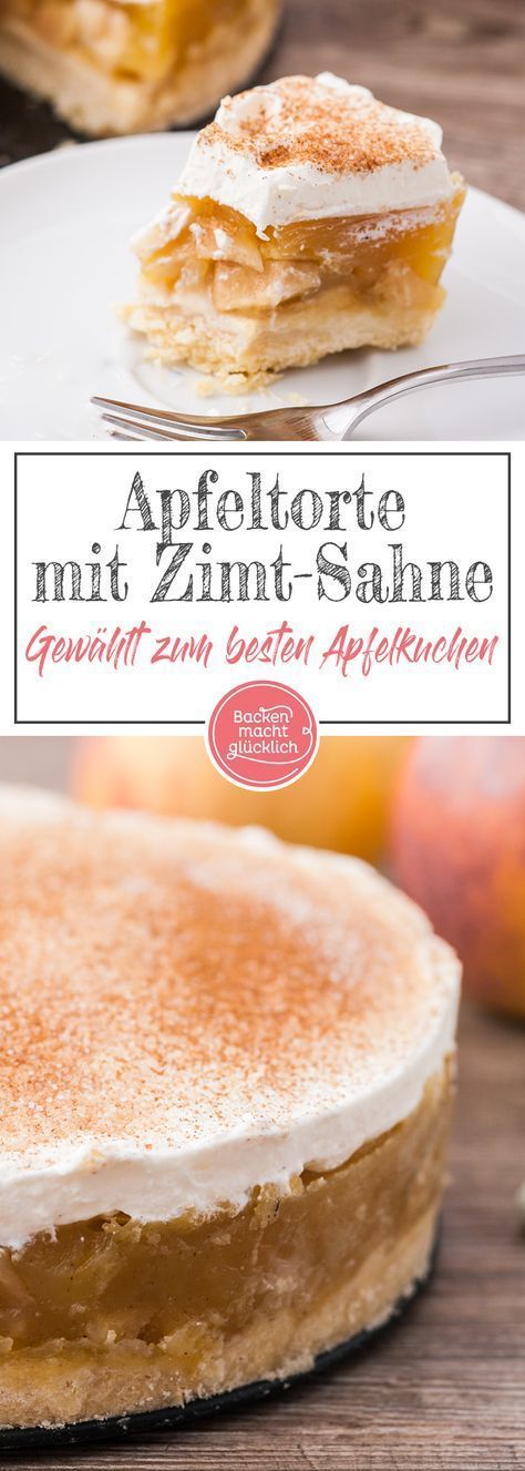 Apfel-Sahne-Torte mit Pudding #applepie