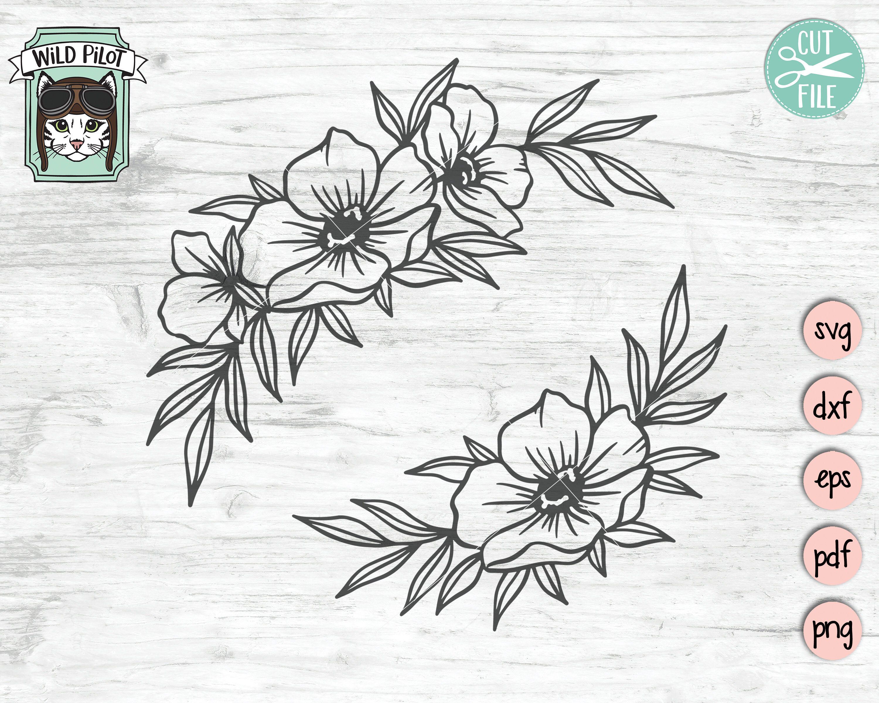Download Flower Svg Files Flower Border Svg Flower Corner Svg Floral Etsy Flower Svg Files Flower Svg Flower Border
