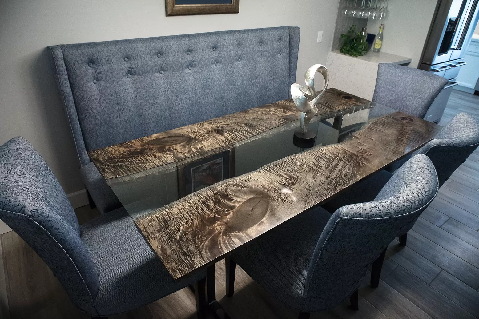 Blooming Live Edge Wood Table With Metal Legs Blooming Live Edge Wood Table With Metal Legs