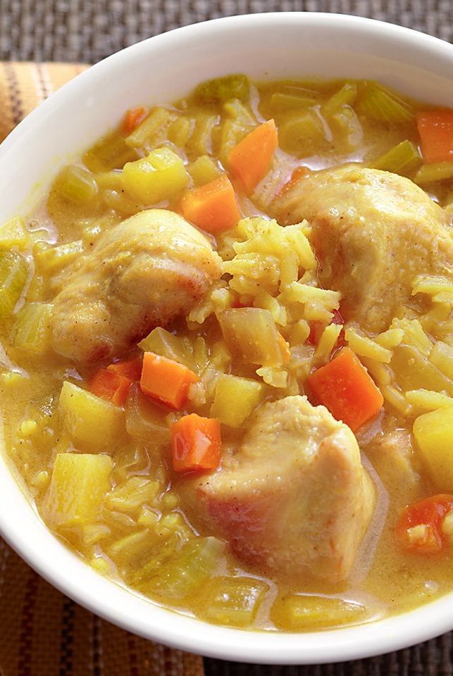 Lean chicken breasts, basmati rice, and coconut milk bring an Indian-inspired flavor to an easy soup that's made in your slow cooker. #soups#chili#stews#souprecipes#healthysoup#healthyrecipes#comfortfood Healthy Slow Cooker, Best Slow Cooker, Slow Cooker Recipes, Crockpot Recipes, Juice Recipes, Chili Recipes, Dog Recipes, Indian Food Recipes, Diabetic Recipes