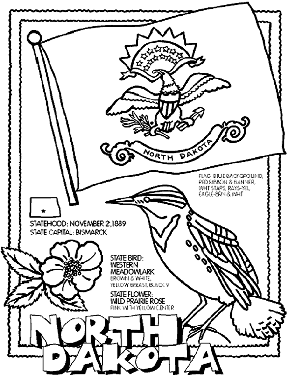 North Dakota Coloring Page