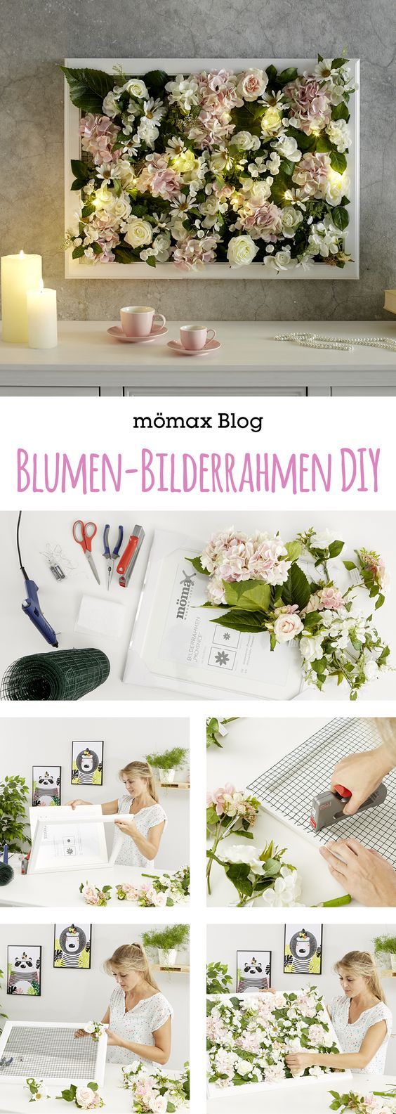 Blumen-Bilderrahmen selber machen