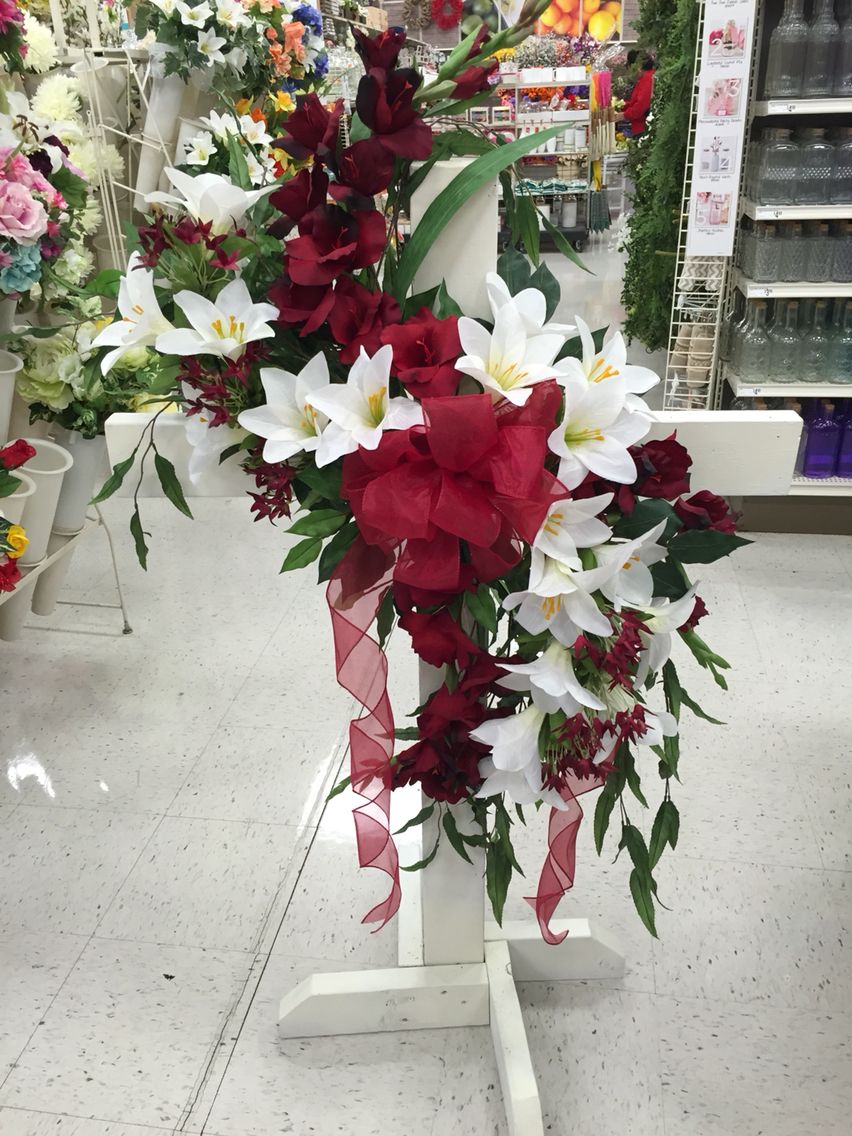 Easter cross custom arrangement | Flower arrangements, Easter cross, Arrangement