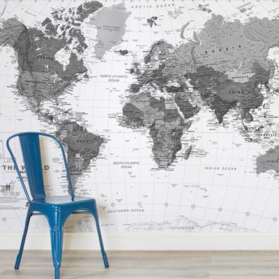 black and white detailed map mural custom made to suit your wall size by the uks for murals
