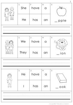 Building Sentences Cards - Have or Has by Miss Jelena's Classroom