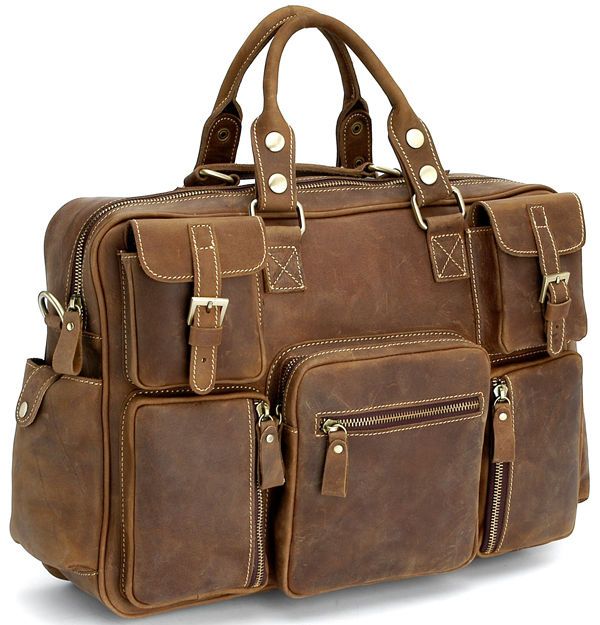 Men/'s real Leather Large Luggage Duffle Travel Gym Bag Shoulder Bag Laptop bag