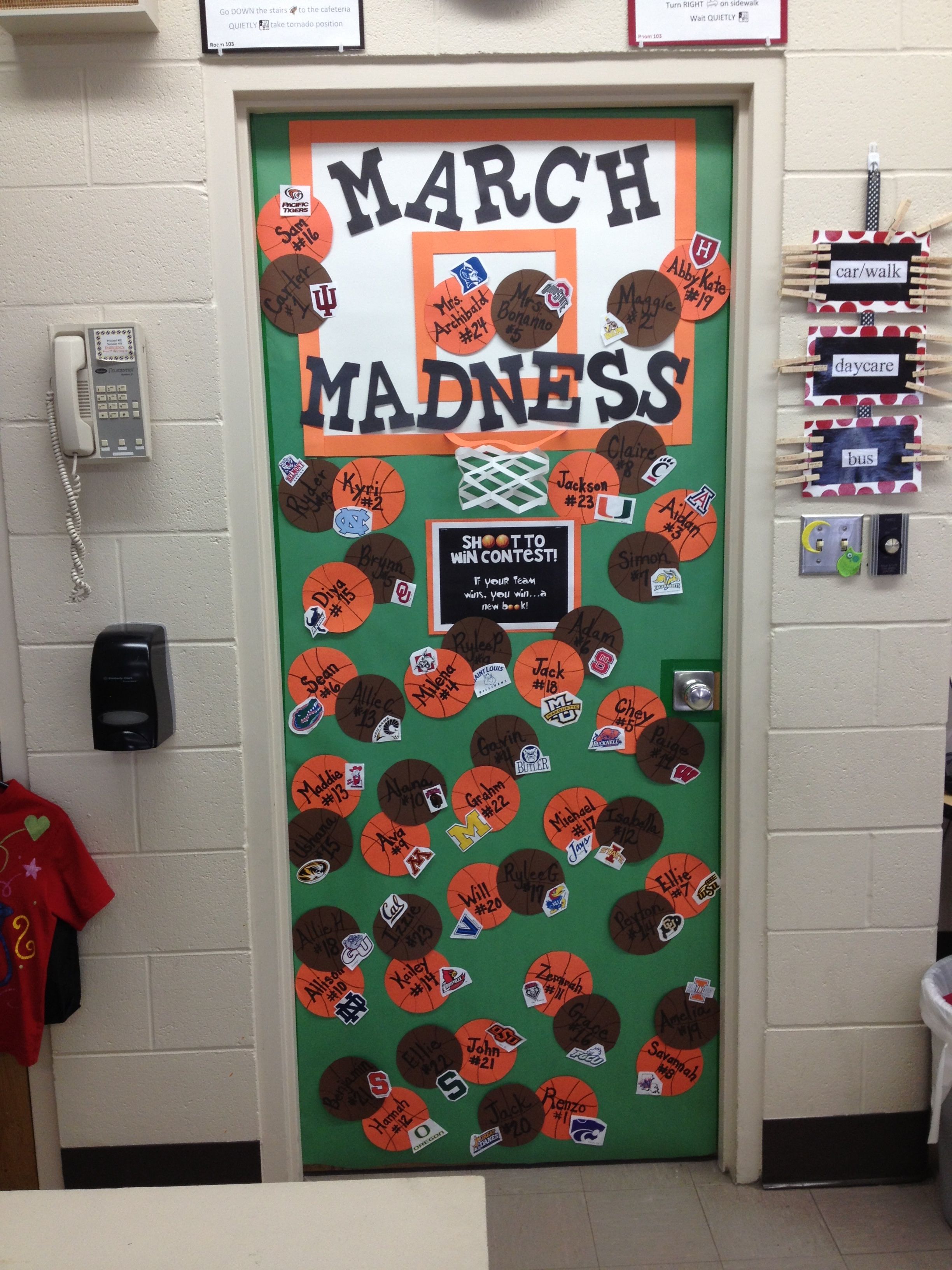 March Madness Door Our March Door Whoever Team Wins Wins New Book Bought By Me Door