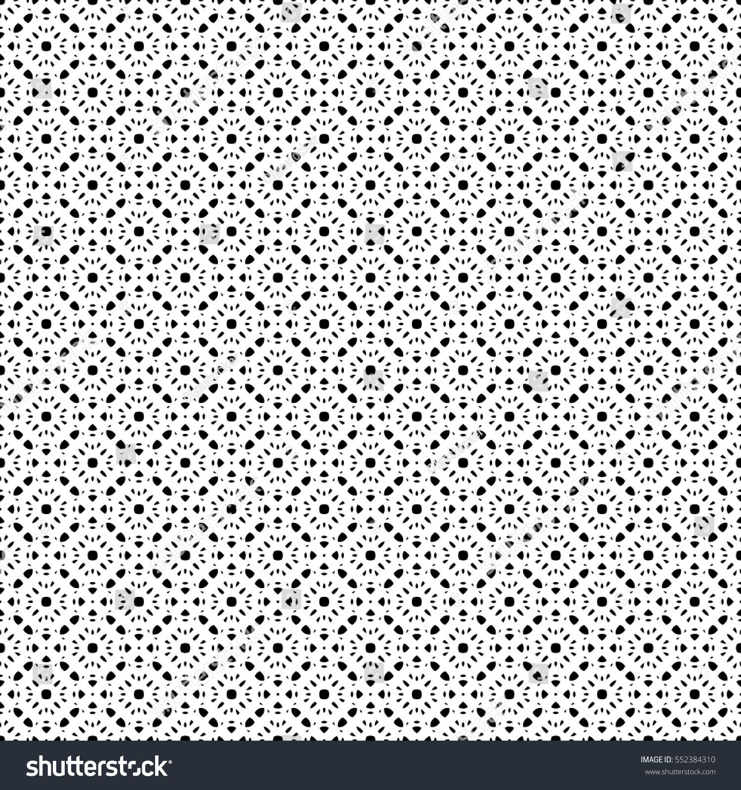 Vector Monochrome Seamless Pattern, Black & White Repeat Ornamental Texture, Vector Monochrome Seamless Pattern, Black & White Repeat Ornamental Texture,