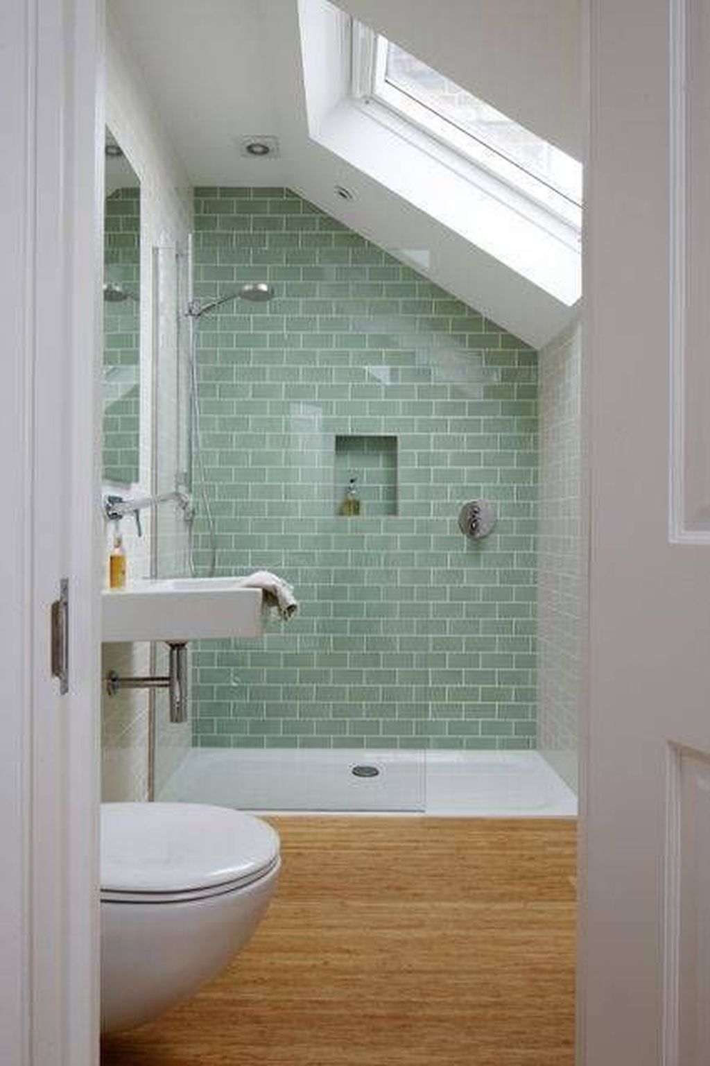 Upstairs Bathroom Reveal Sloped Ceiling Bathroom Small Attic Bathroom Upstairs Bathrooms