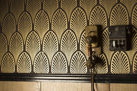 Art Deco Wall Coverings In Dramatic Black And Metallics Art Deco Wall Coverings In Dramatic Black And Metallics