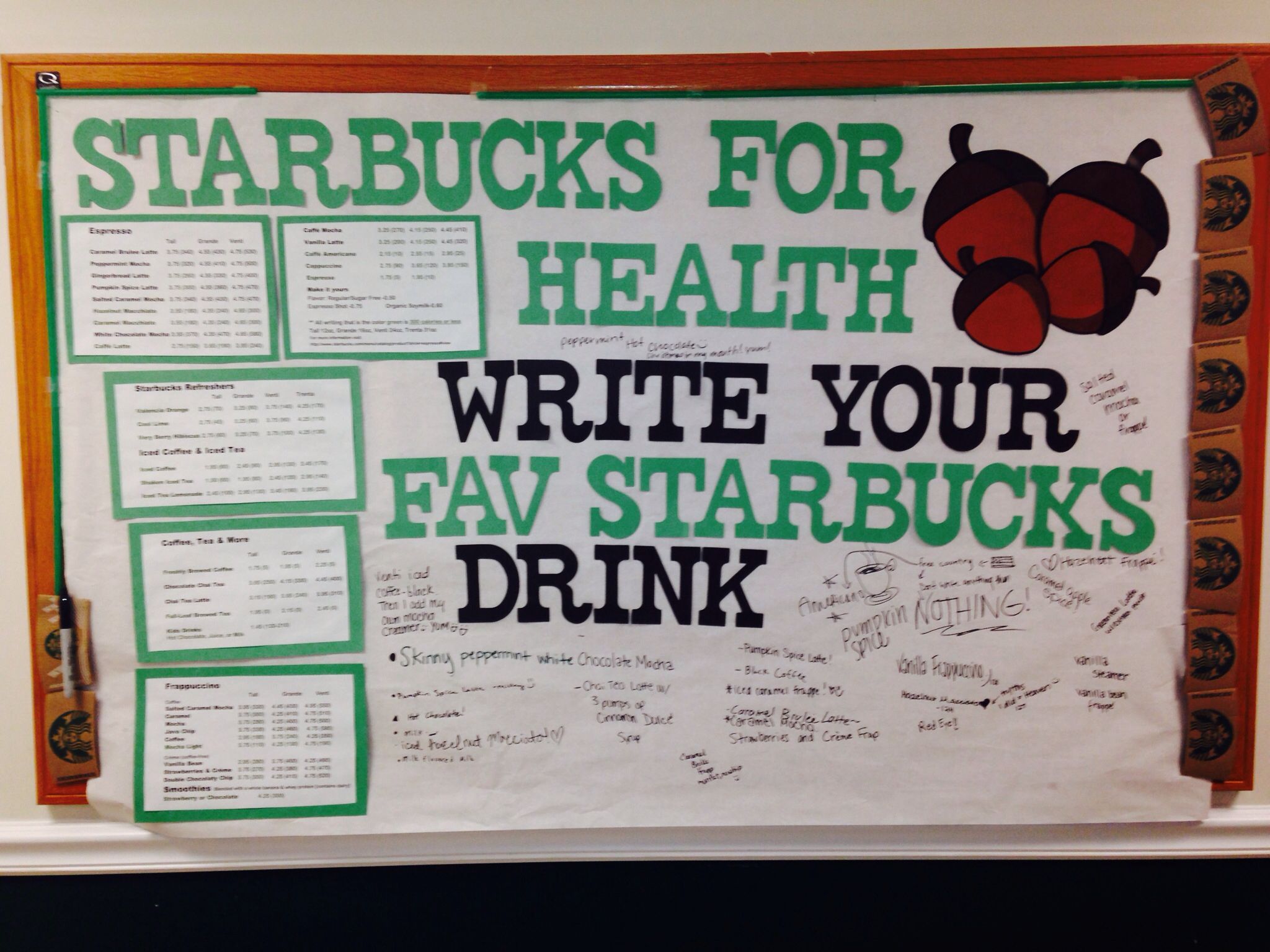 Starbucks RA Bulletin Board went Along With Starbucks Cups Door Decs Starbucks RA Bulletin Board went Along With Starbucks Cups Door Decs