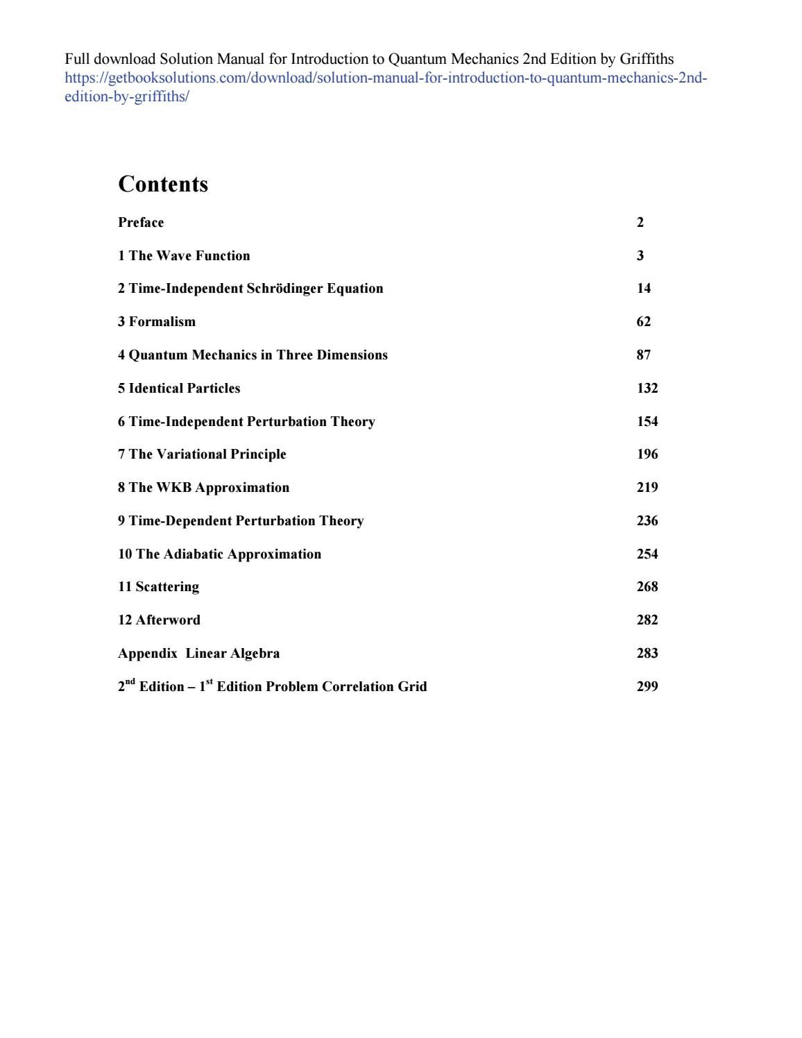 griffiths quantum mechanics solutions