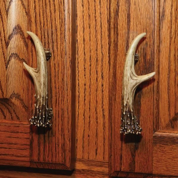 NEW RUSTIC WHITETAIL DEER ANTLER DRAWER KNOB Farm House Cabin CABINET PULL