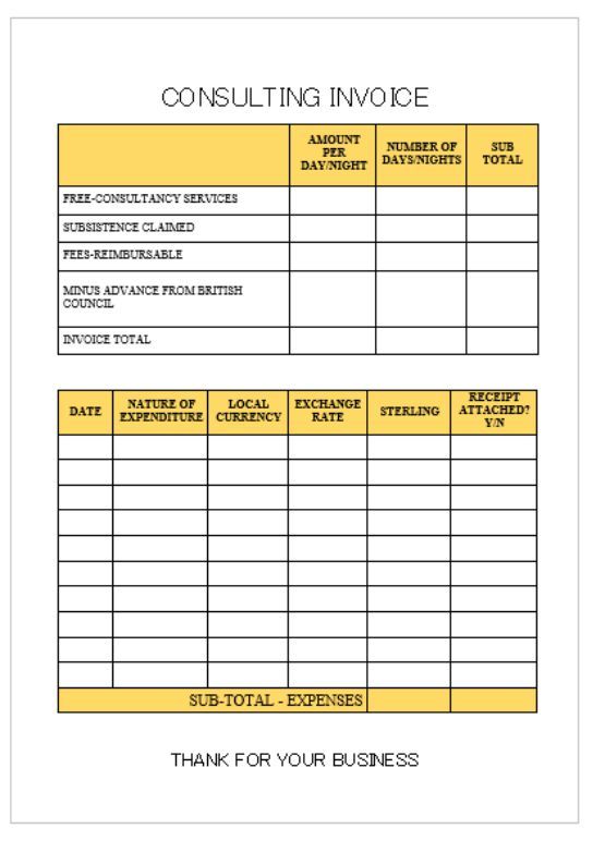 Invoice Template For Consultant Consulting Invoice Template - daycare invoice template Invoice Template For Consultant Consulting Invoice Template - daycare invoice template