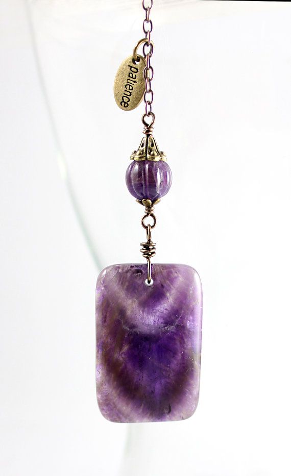 Rear View Mirror Charm Amethyst Car Charm Protection Car Etsy Car