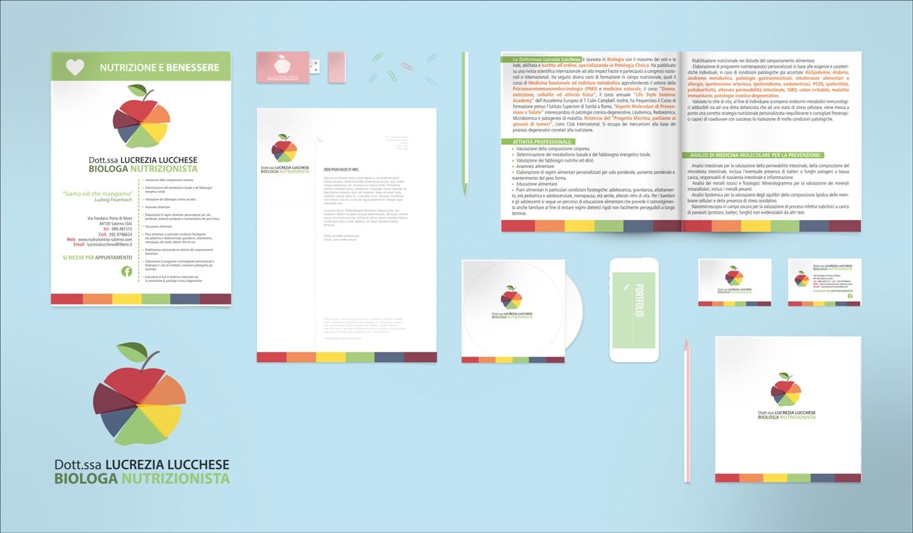 Brand #image #immaginecoordinata #nutrizionista lucchese #brochure ... Studio grafico salerno