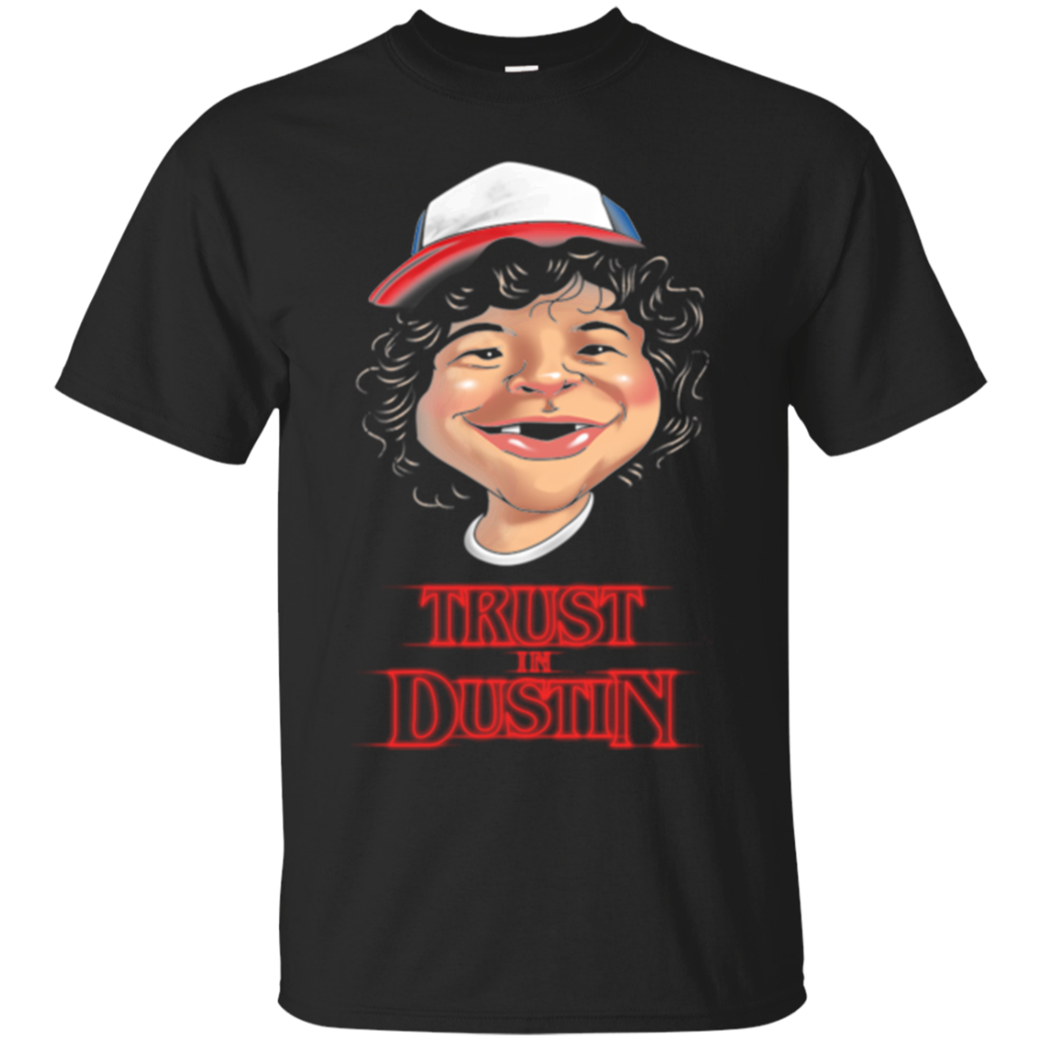 Stranger Things Trust In Dustin XL Black T shirt Hoodie Stranger Things Trust In Dustin XL Black T shirt Hoodie