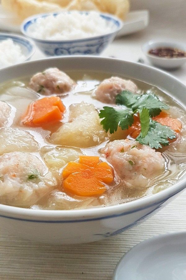 Fish Maw with Prawn Meatballs Soup | Recipe | Prawn ...