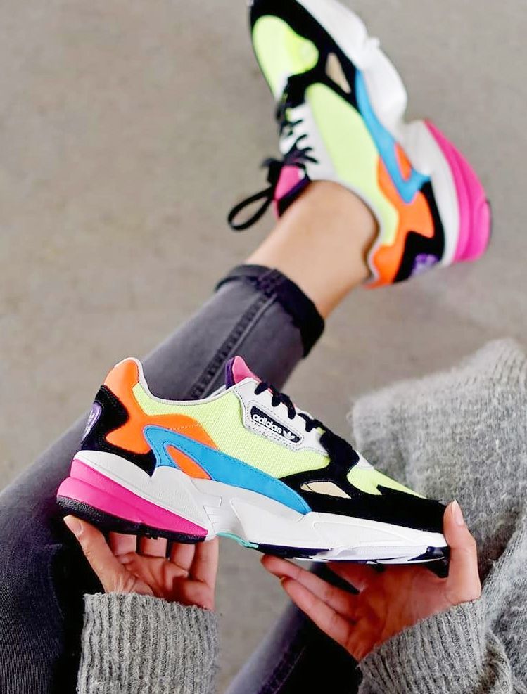 adidas originals falcon neon sneaker