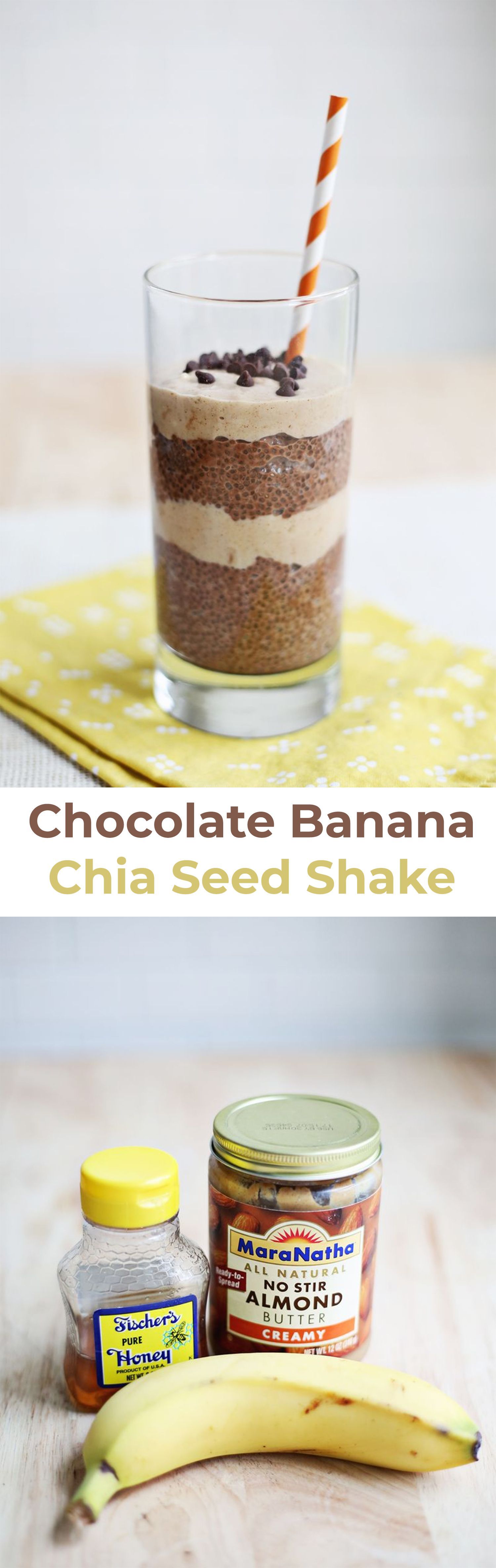 Chocolate Banana Chia Seed Shake #healthychocolateshakes Healthy chocolate banana shake #shake #smoothie #chiaseeds #healthyshakes #healthychocolateshakes