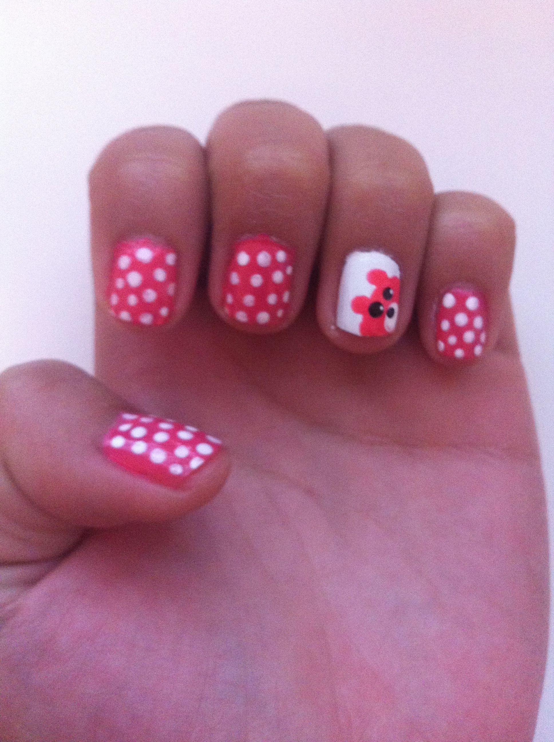 Teddy Bear Nails | Pretty nail art, Nail designs, Bear nails