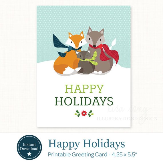 Satisfied Holiday seasons Printable Xmas Card - Printable Vacation photo relating to Happy Holidays Printable Card named Content Holiday seasons Printable Xmas Card - Printable Holiday vacation