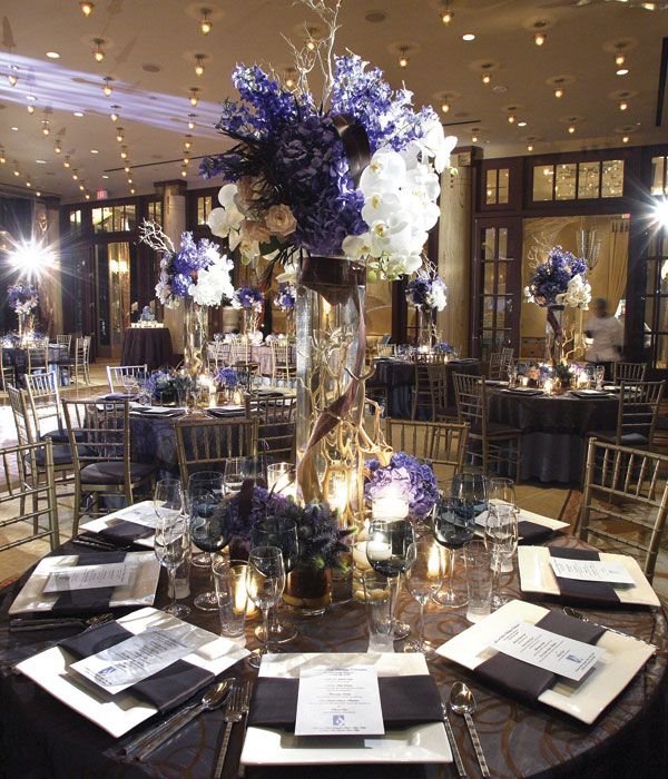Stunning Ballroom Weddings | Tall vases Manzanita and Reception