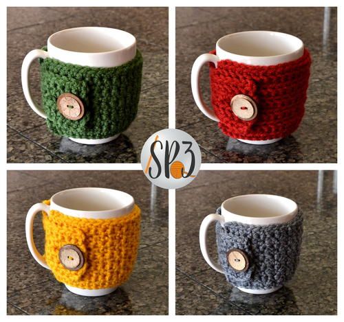 Cozy Coffee Sweater ~ UPDATED APRIL 10, 2017 ~ BEGINNER level ~ finished size fits most 8 oz. coffee/tea mugs ~ FREE - CROCHET Cup Cozy Crochet Pattern, Coffee Cozy Pattern, Crochet Coffee Cozy, Crochet Cozy, Crochet Gifts, Crochet Stitch, Coffee Sweater, Coffee Cup Cozy, Coffee Tea