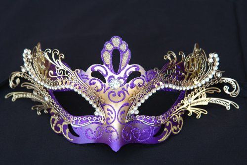 3D Laser Cut Mardi Gras Venetian Masquerade Mask for Women M7100 Teal//Gold