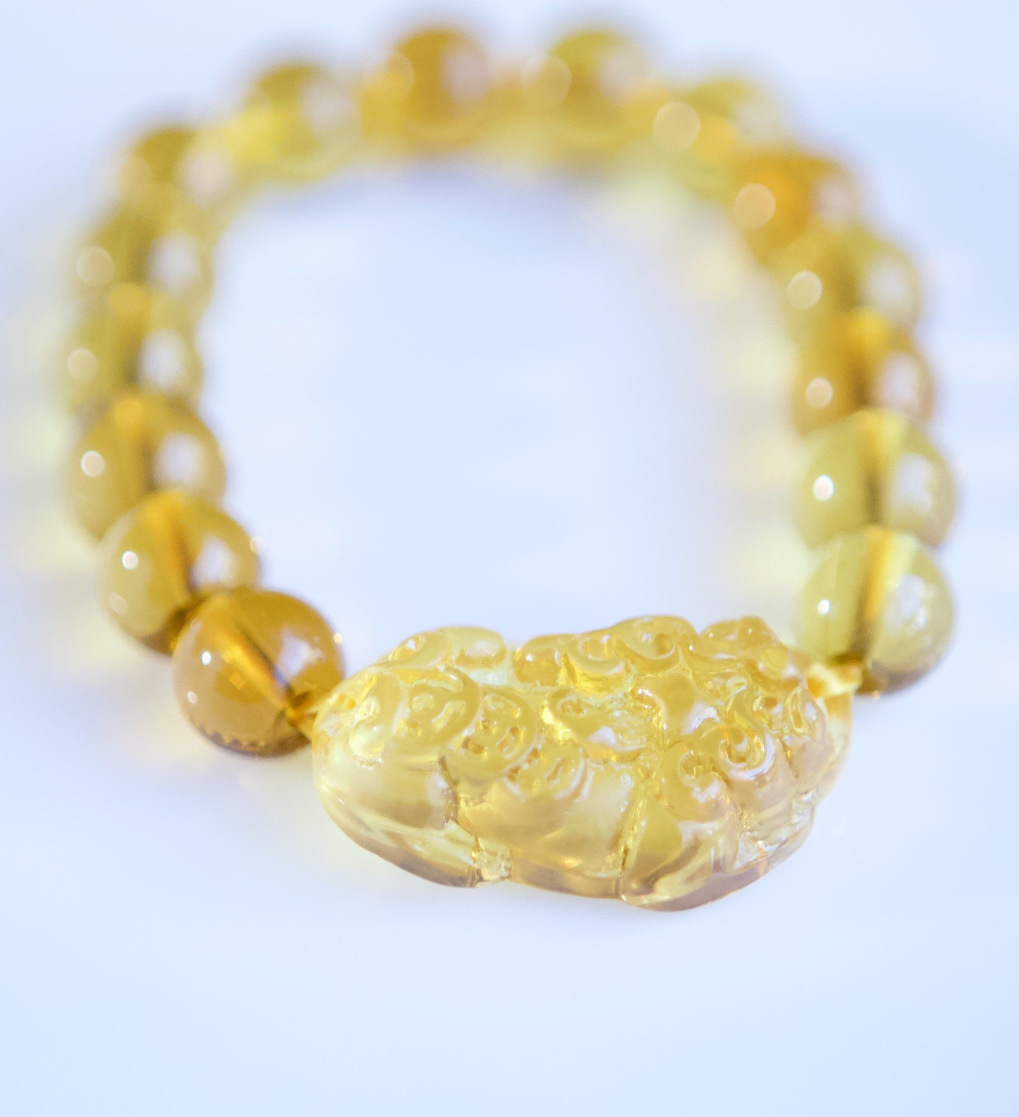 Stretch Beaded Bracelet Handmade Bracelet Citrine Beaded Bracelet Beaded Gemstone Bracelet Crystal Bracelet Simple Beaded Bracelet