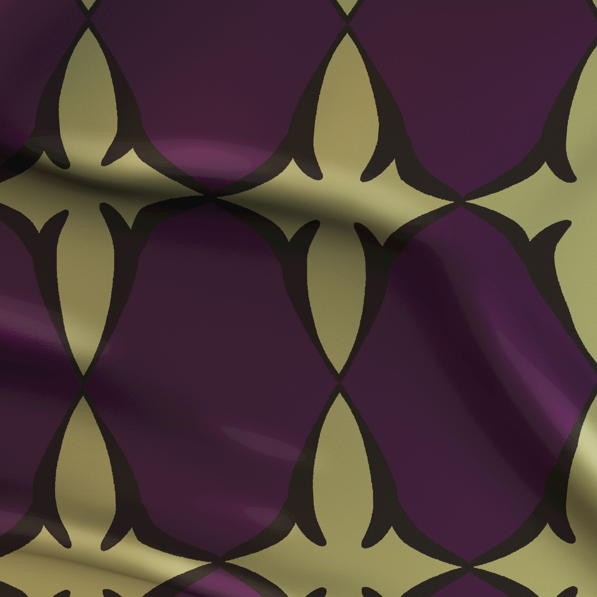 modern chartreuse and purple fabric for home decor cross design