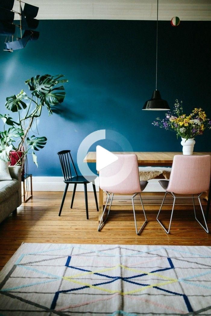 Petrolfarbene Wand Wohnzimmer Wandfarbe Petrol - 56 Ideen für mehr Farbe im Interieur | Sala de