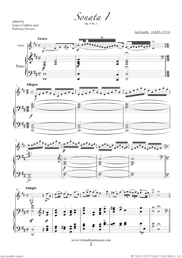 Sonata in C Major, Op. 5, No. 4 (Violin 2 Part)